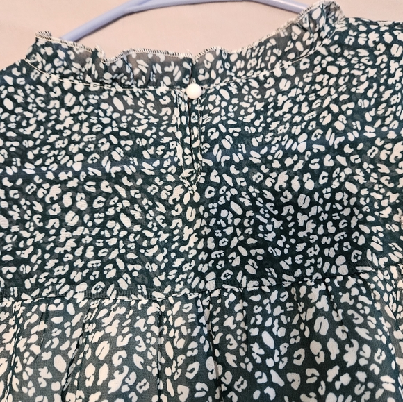 Ladies vintage look green summer shirt size large - Picture 4 of 4